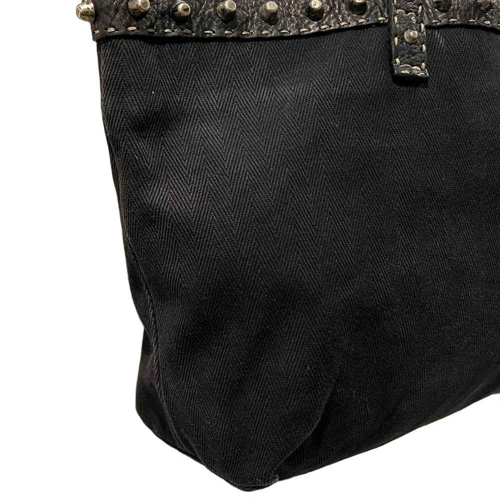 Fendi Selleria Black Studded Tote Bag